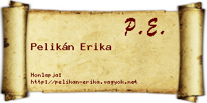 Pelikán Erika névjegykártya